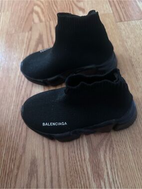 Balenciaga Kids Black Stretch Sock Sneakers
